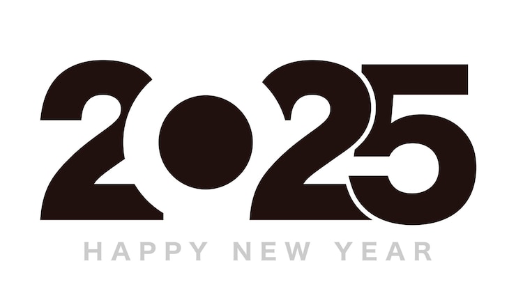 Free Vector the year 2025 new years greeting symbol logo vector illustration isolated on a white background