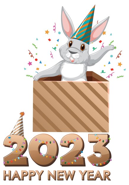 Free vector year of the rabbit happy new year banner