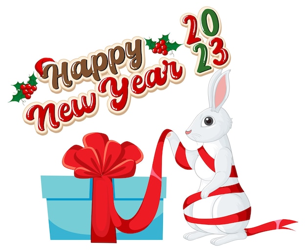 Free vector year of the rabbit happy new year banner