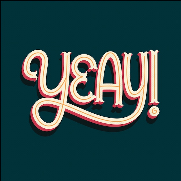 Бесплатное векторное изображение yeay выражение в надписи onomatopoeias