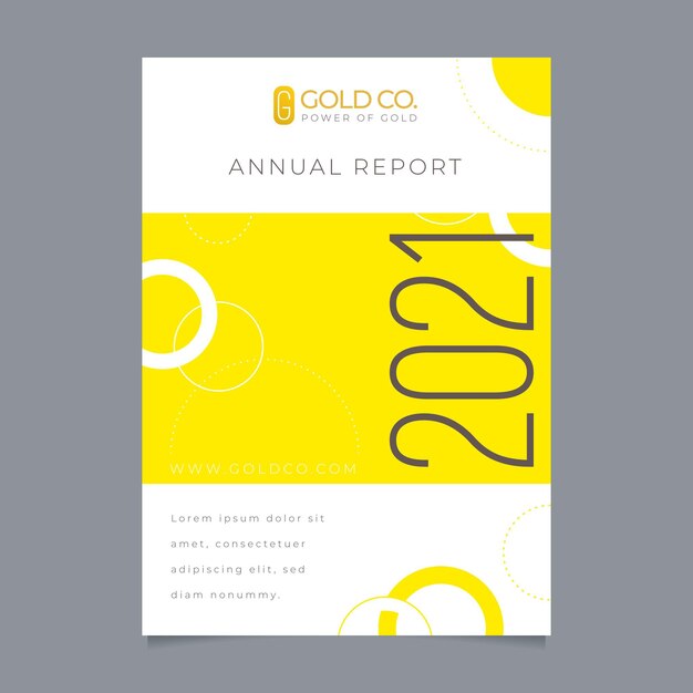 Free vector yellow abstract annual report template