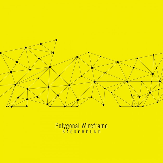 Free vector yellow abstract background with lines and dots, technological theme