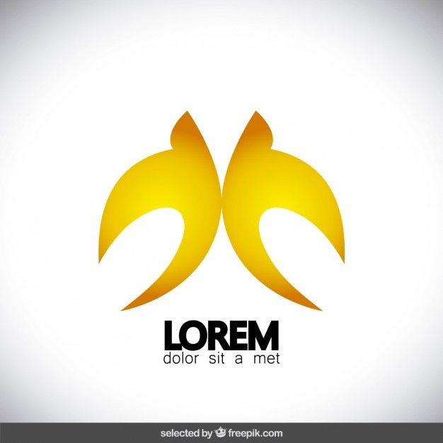 Yellow abstract birds logo