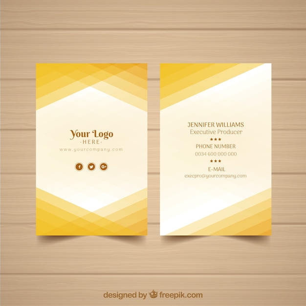 Yellow abstract business card