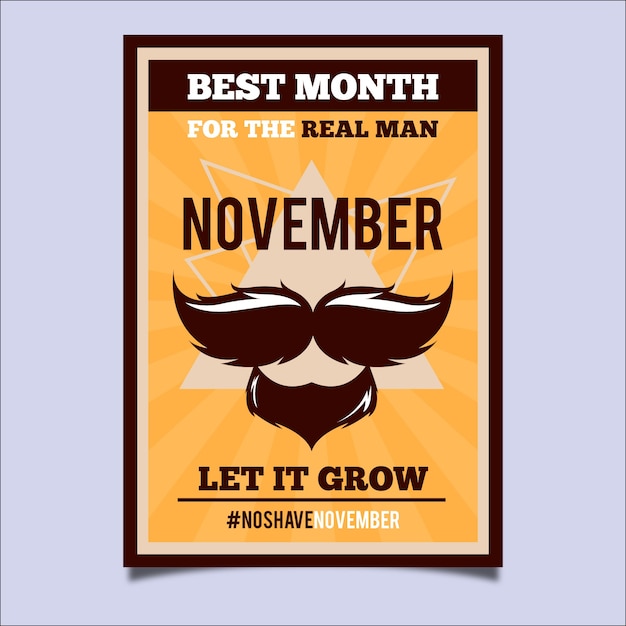 노란색과 갈색 movember 소책자