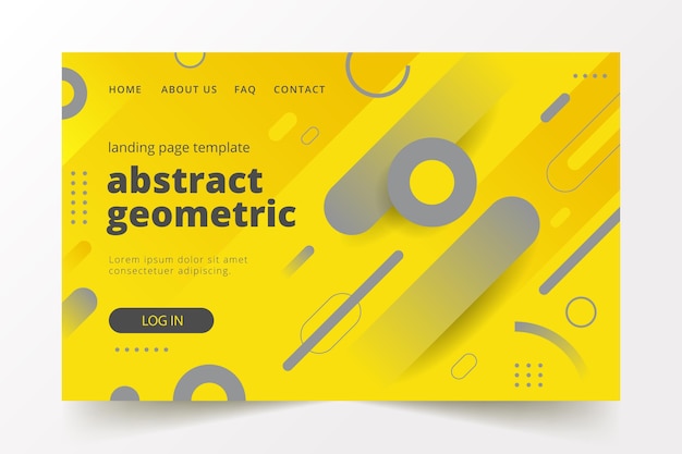無料ベクター 黄色と灰色のランディングページ