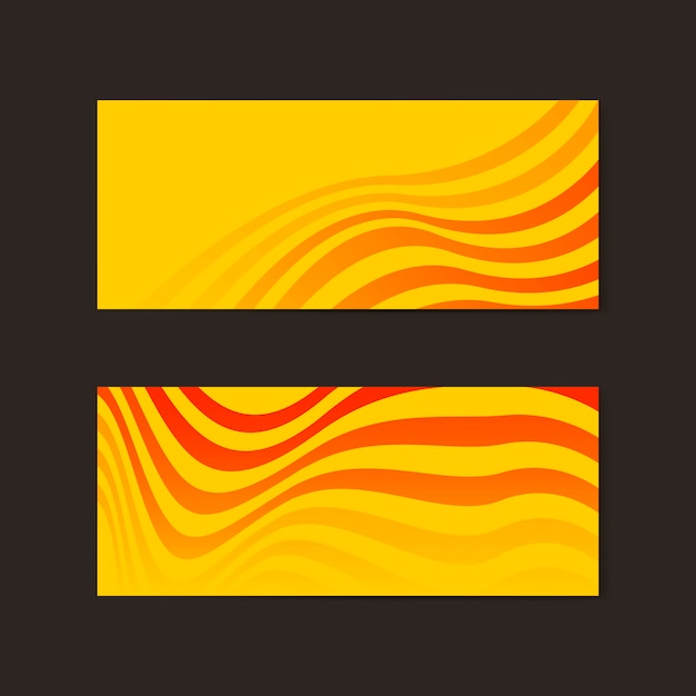 黄色とオレンジ色の抽象的なバナーのベクトル