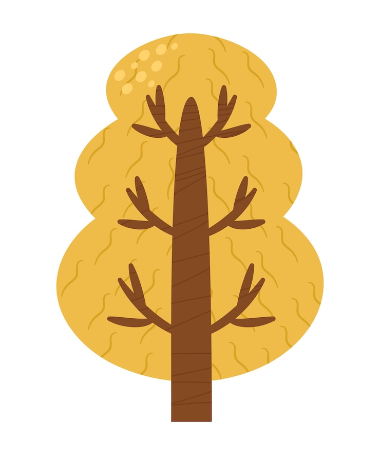 Free Vector yellow autumn tree