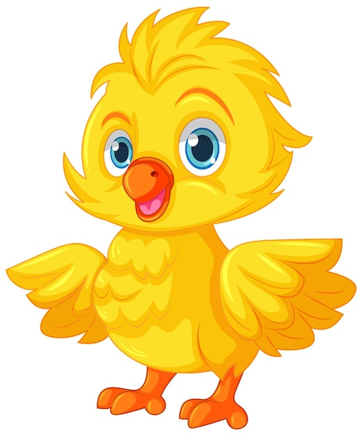 Yellow baby chick cartoon character