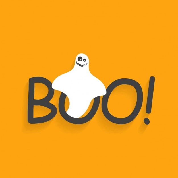 Free vector yellow background of ghost