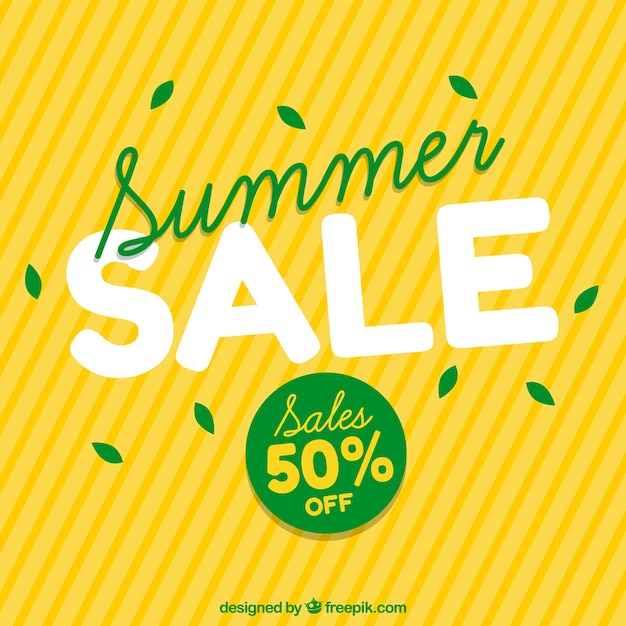 Yellow background of summer sales