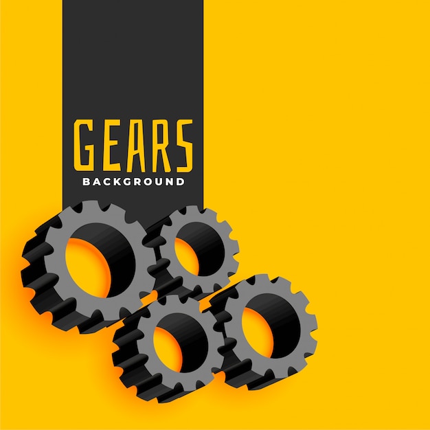 Free vector yellow background with gears symbols