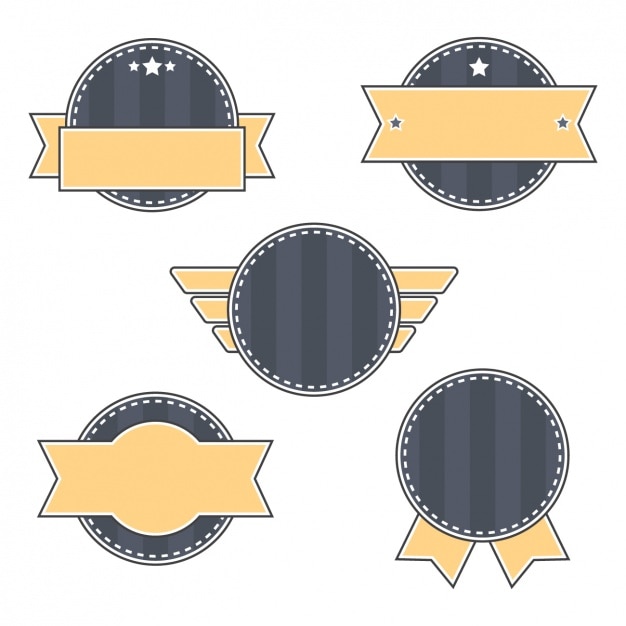 Free vector yellow badges collection