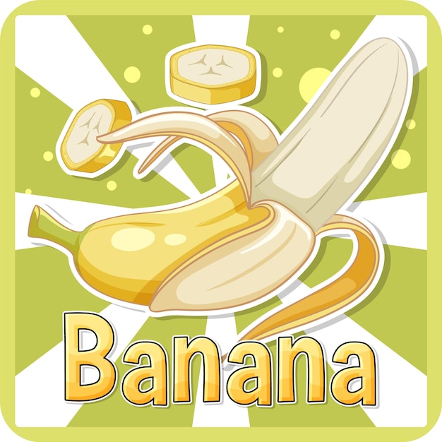 Free vector yellow banana fruit with background
