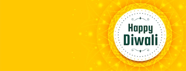 Yellow banner for happy diwali festival