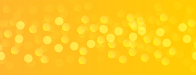 Yellow banner with bokeh light effect 