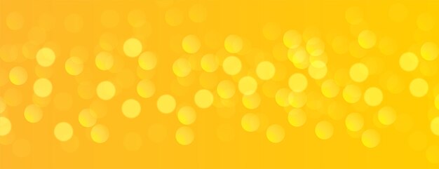 Yellow banner with bokeh light effect 