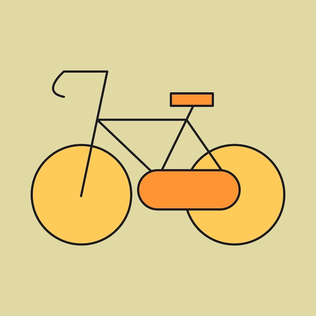 黄色の自転車環境に優しいアイコンデザイン要素ベクトル