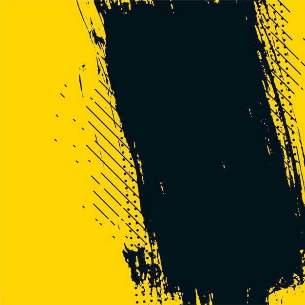 Vettore gratuito sfondo di texture disordinato grunge astratto giallo e nero