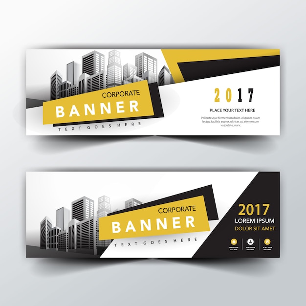 yellow and black back and front banner templates