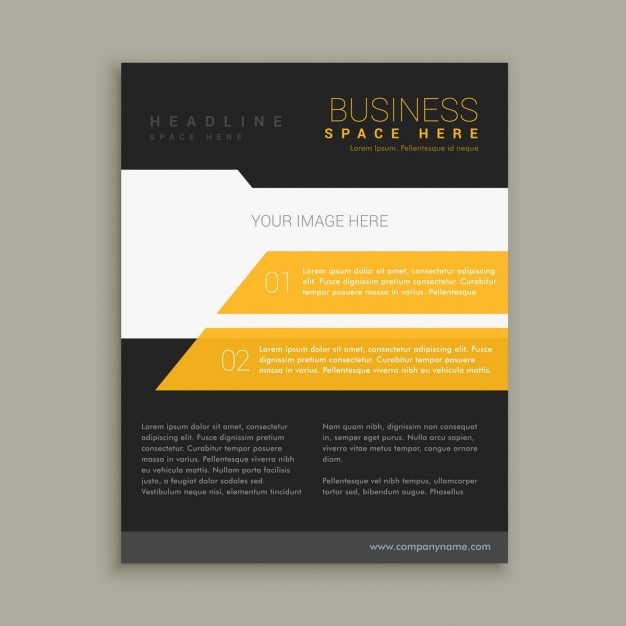 Free vector yellow and black business brochure