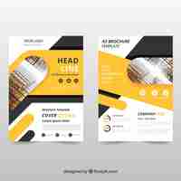 Free vector yellow and black business brochure