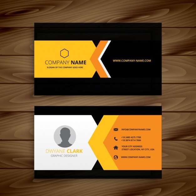 Free vector yellow black business card