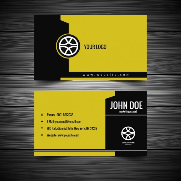 Free vector yellow and black business card