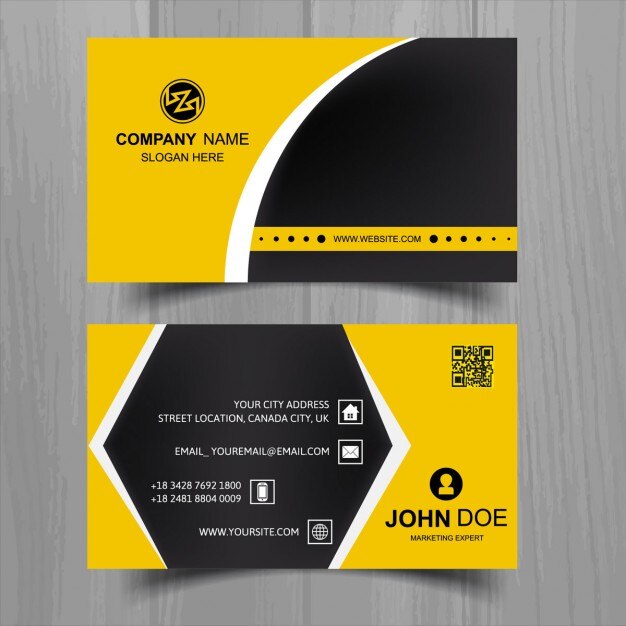 Yellow and black business card  