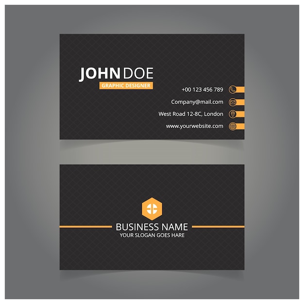 Yellow and black business card