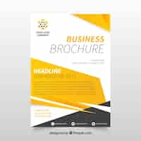 Free vector yellow and black business flyer template