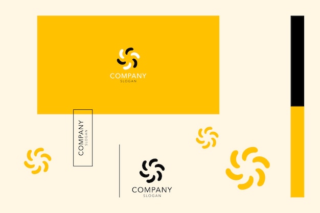 Yellow and black  business logo vector collection