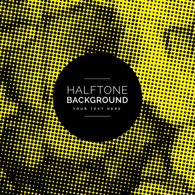 Yellow and black halftone  background design