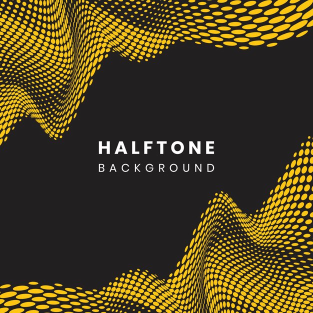 Yellow and black wavy halftone background