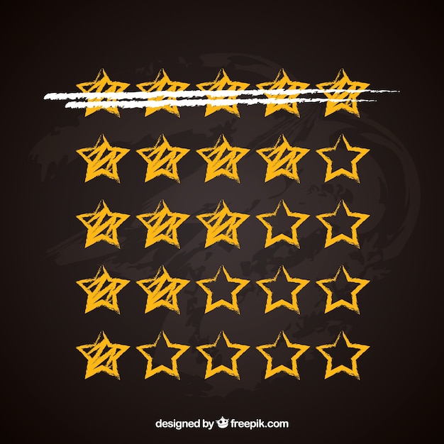 Free vector yellow blackboard star rating concept