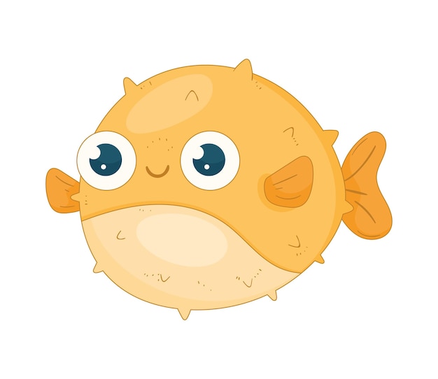 Free vector yellow blowfish swiming