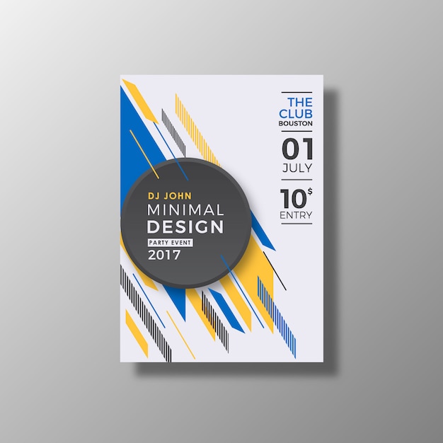 Free vector yellow and blue business brochure