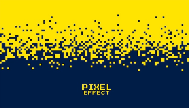 Желтый и синий пунктирный абстрактный баннер с пиксельным эффектом