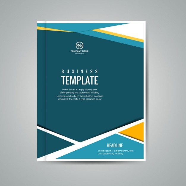 Free vector yellow, blue and green business booklet