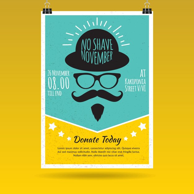 Yellow and blue movember brochure
