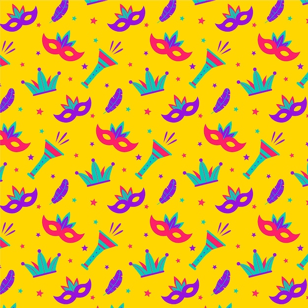 Yellow brazilian carnival pattern