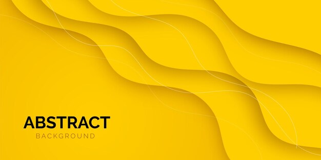 yellow business abstract banner background with fluid gradient wavy shapes vector design post