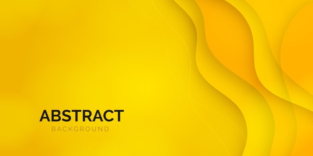 Vettore gratuito sfondo giallo banner astratto aziendale con post di disegno vettoriale di forme ondulate a gradiente fluido