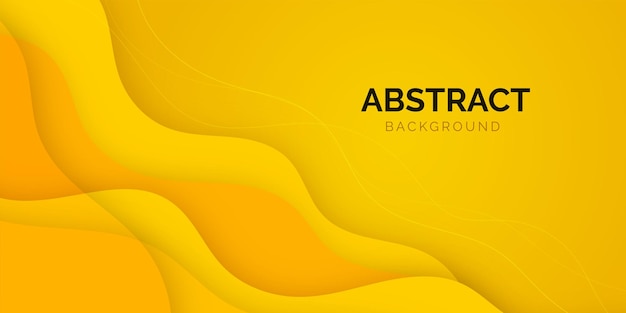 流体グラデーション波状形状ベクトル デザイン ポストと黄色のビジネス抽象的なバナーの背景