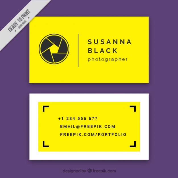 Free vector yellow business card, minimal style