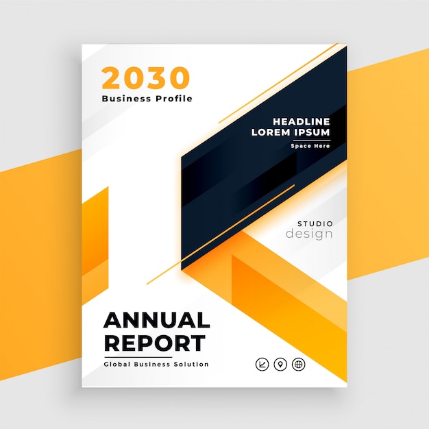 Free vector yellow business flyer annual report template design