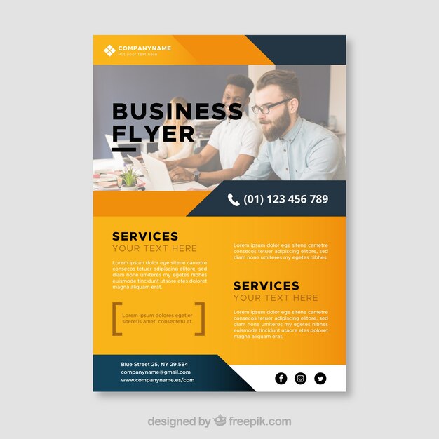 Yellow business flyer template