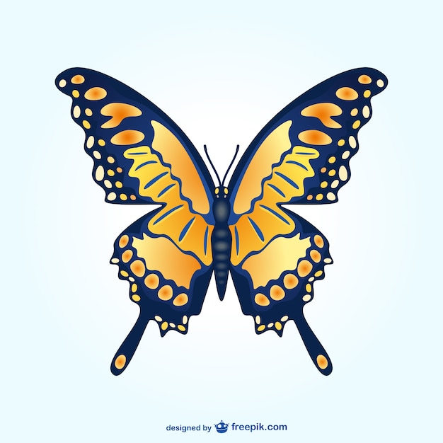 Free vector yellow butterfly