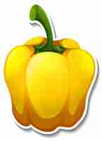 Бесплатное векторное изображение Наклейка желтый перец на белом