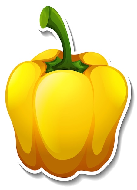 Free vector yellow capsicum sticker on white